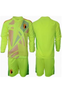 Fotbalové Dres Belgie Brankářské Dětské Venkovní Oblečení ME 2024 Dlouhý Rukáv (+ trenýrky)